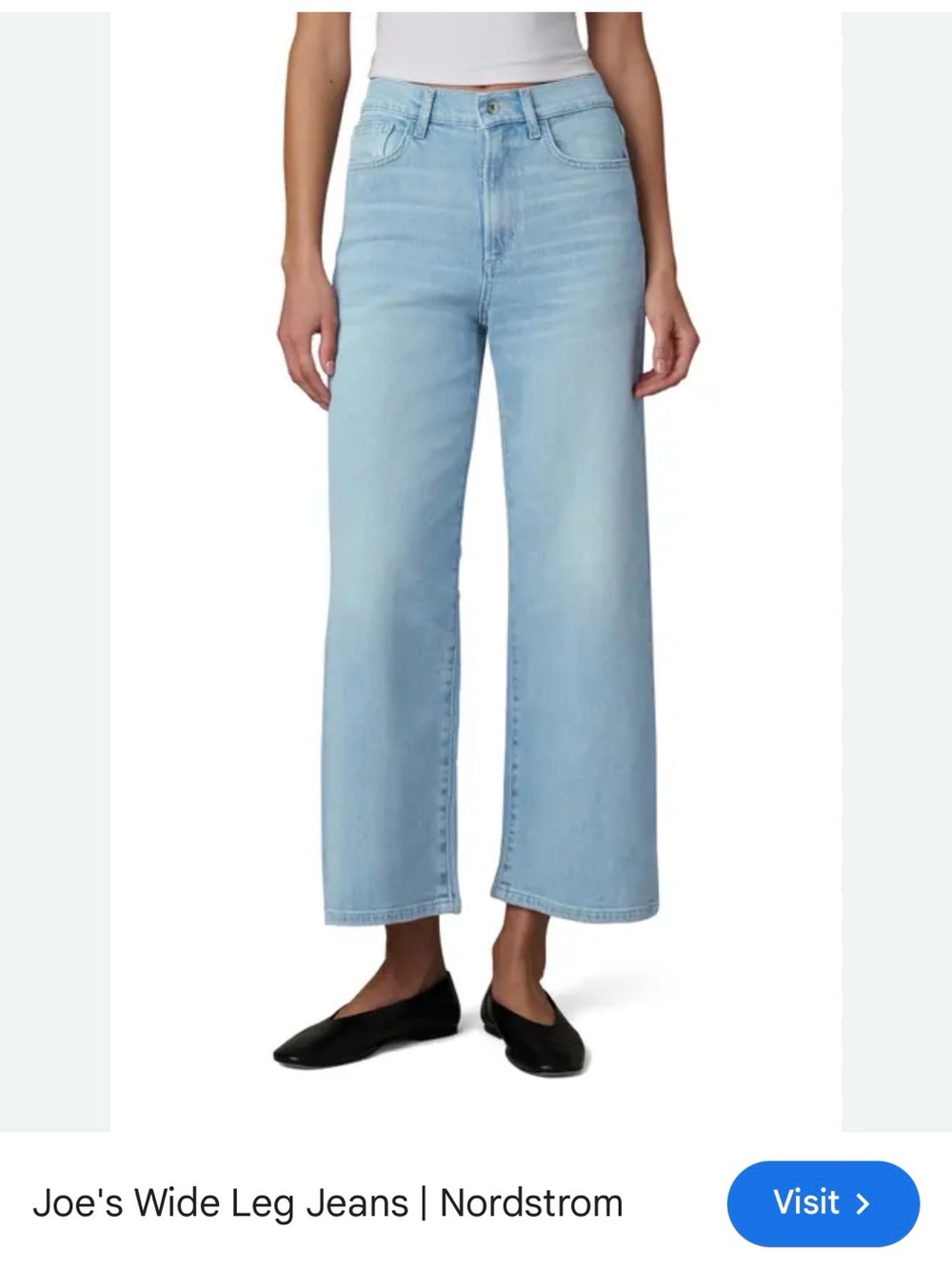 Joe's Jeans Light Blue Wide-Leg Crop Jeans